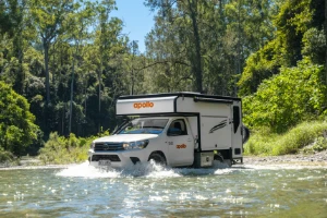 4x4 in crossing river in Australia